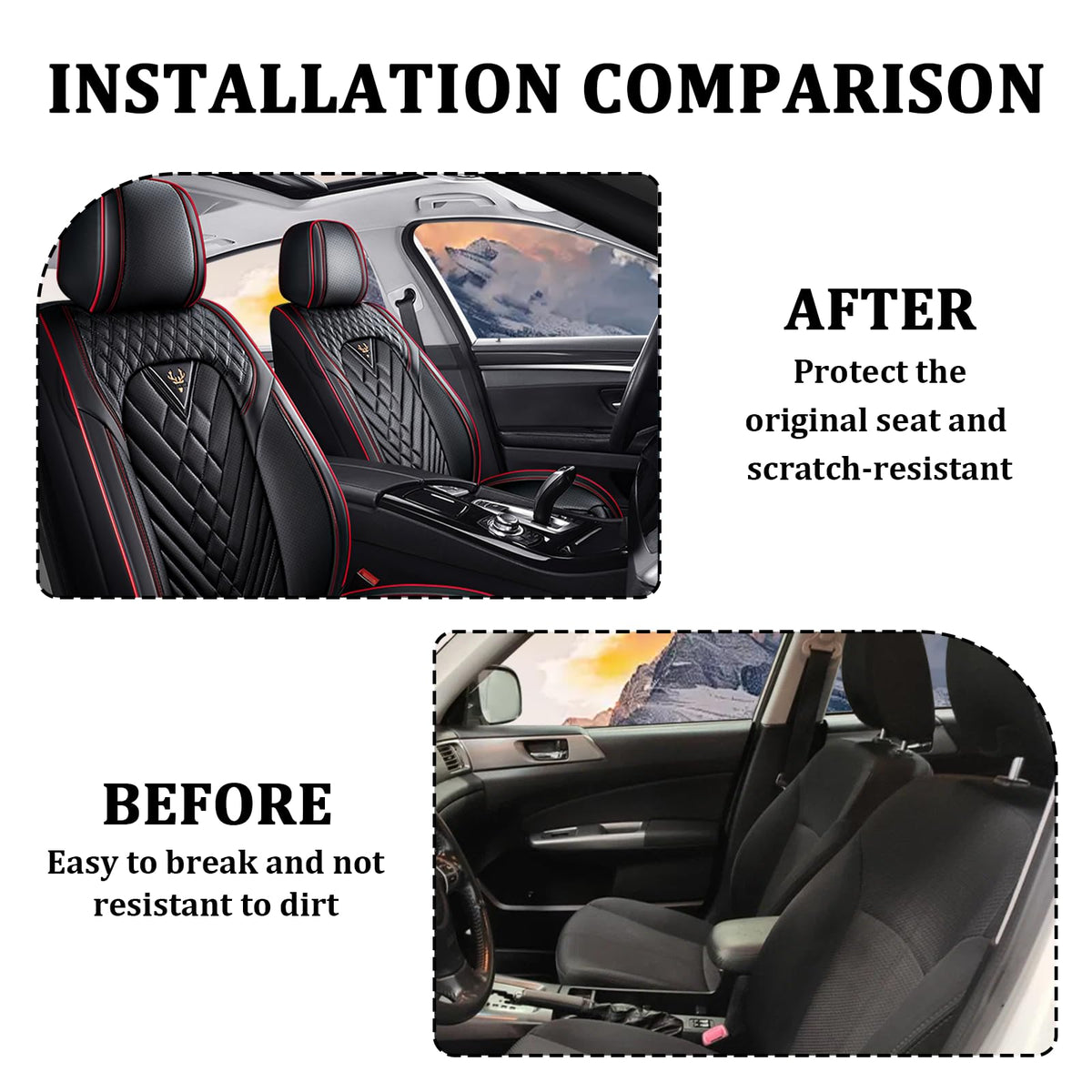 Waterproof Nappa Leather Full Set Car Seat Covers X626
