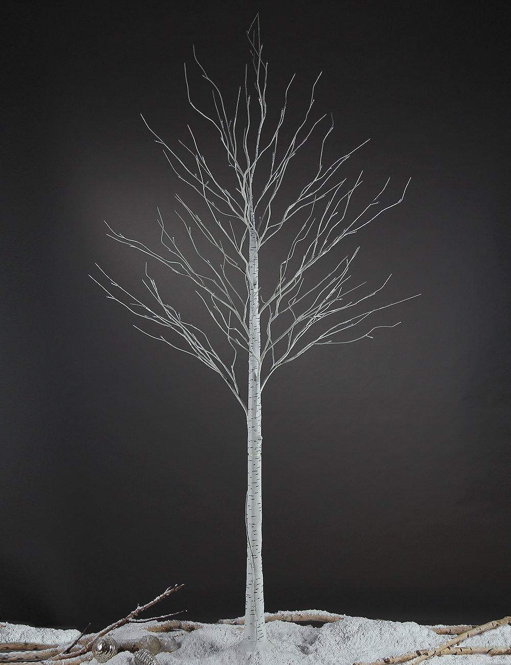 8FT 132 LED Lighted Birch Tree Warm White R1455
