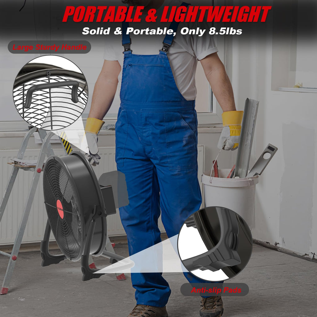 16" Battery Powered Cordless Floor Fan B97064
