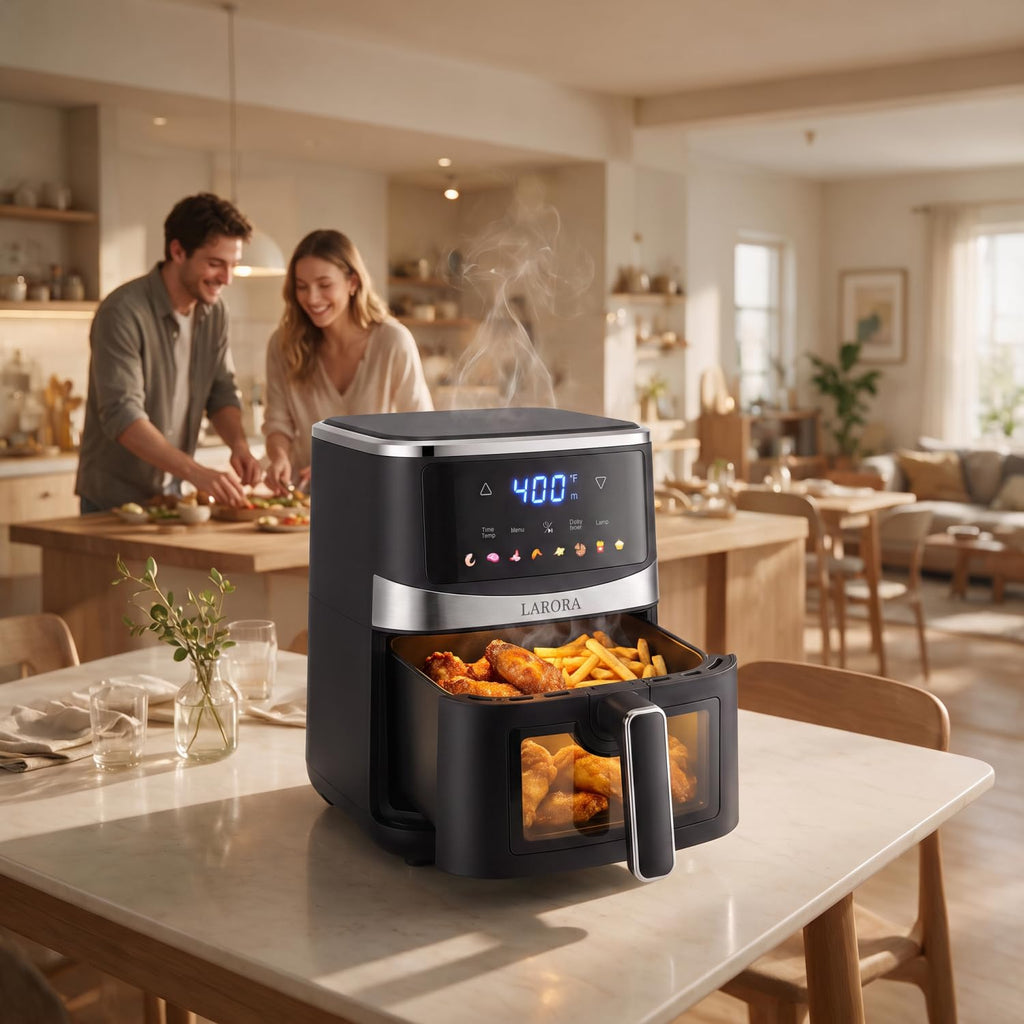 6 QT Family Size Air Fryer with Visible Cooking Window L575