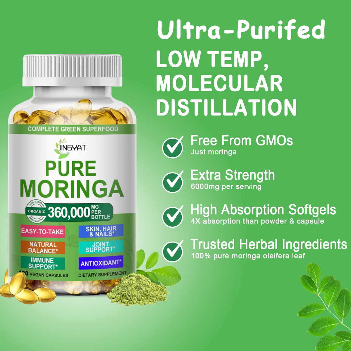 Organic Moringa Oleifera Softgels A2407