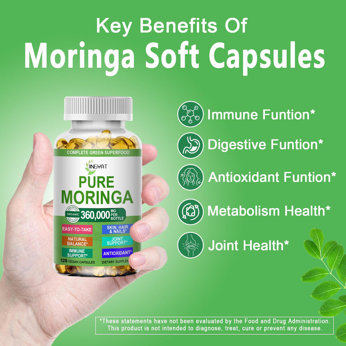 Organic Moringa Oleifera Softgels A2407