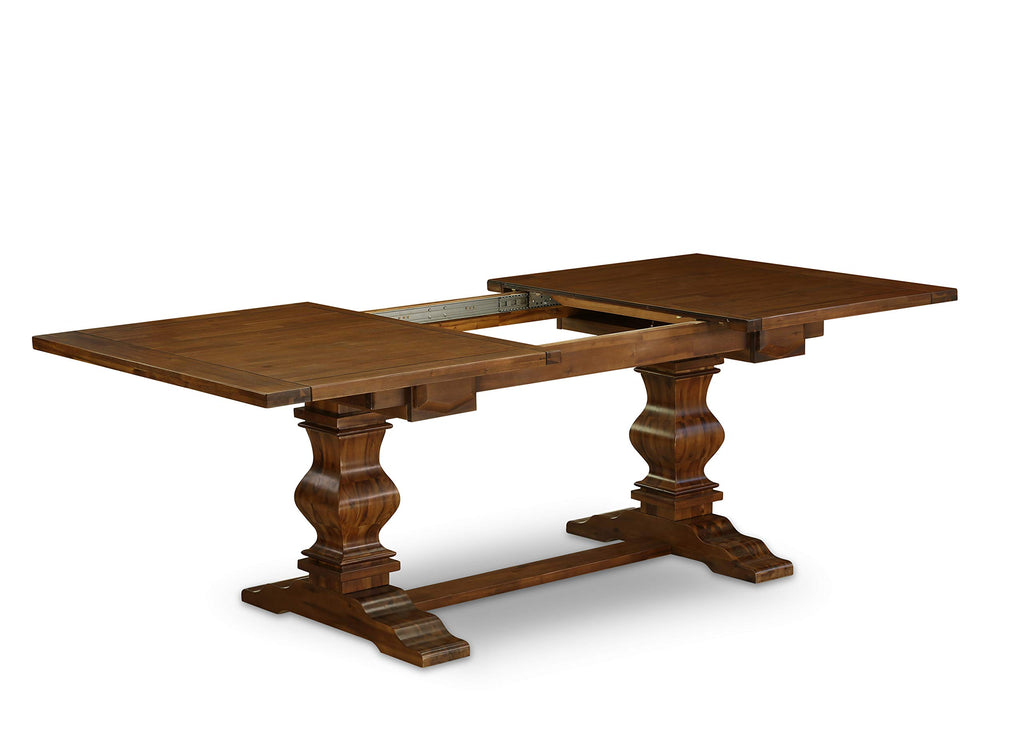 9 Piece Walnut Dining Set with 8 Upholstered Chairs W1906