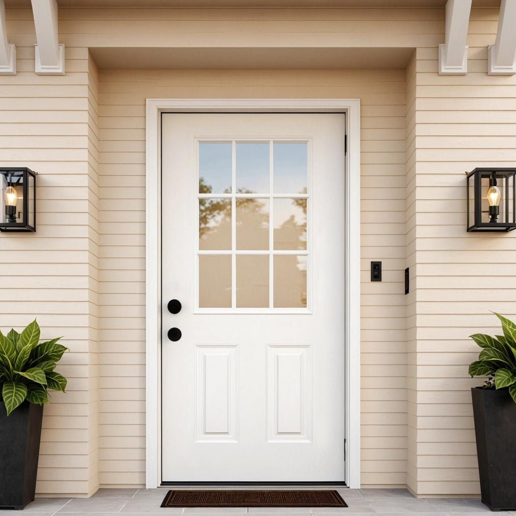 36 x 80 Fiberglass Entry Door with Vinyl Frame Low-E Glass Right Hand Inswing A845913