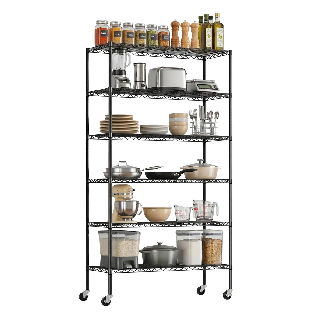 6-Tier Wire Shelf with Wheels U99433