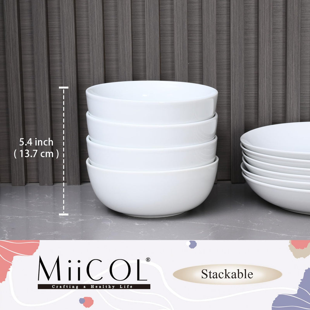 White Ceramic Soup Bowls Set of 4 J3012