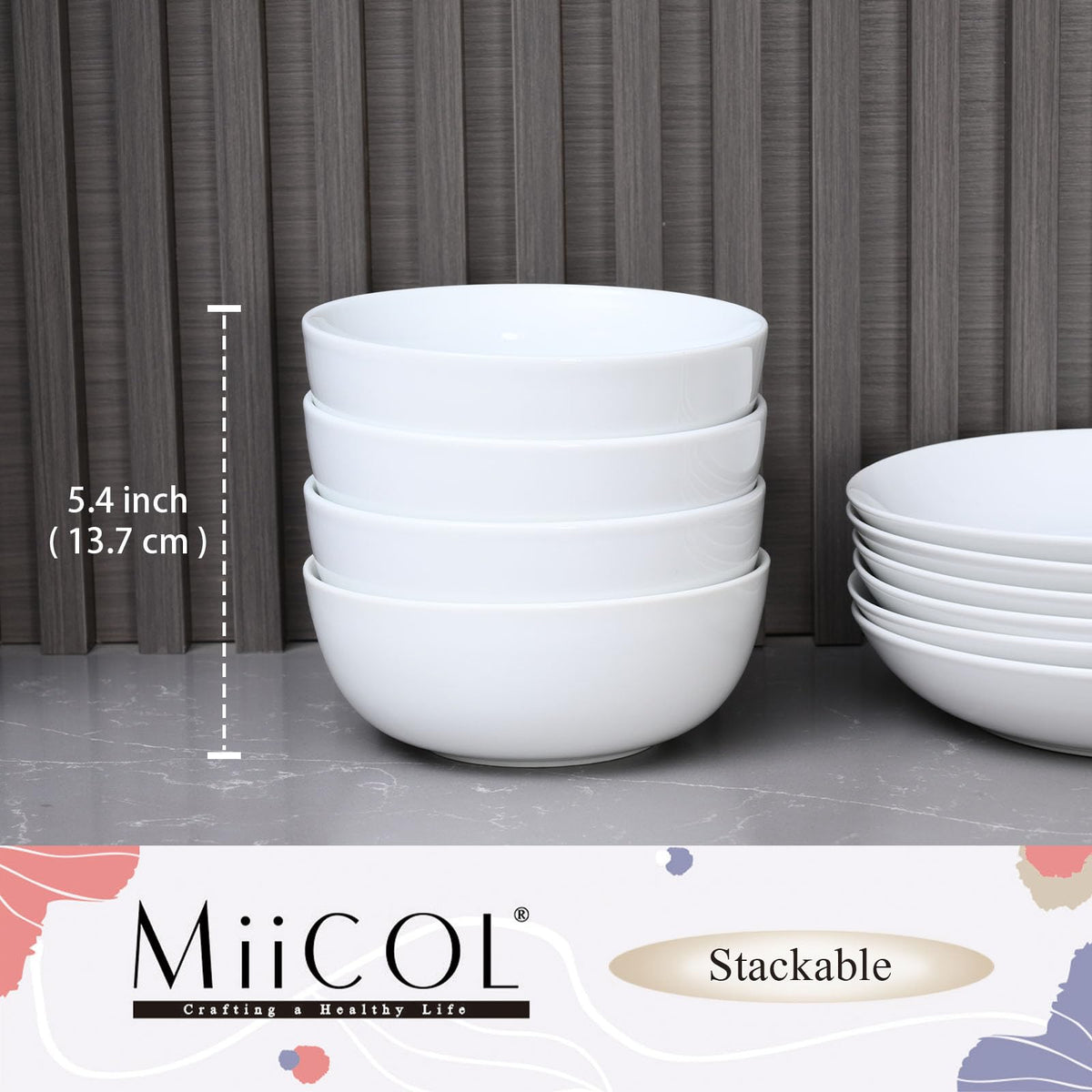 White Ceramic Soup Bowls Set of 4 J3012