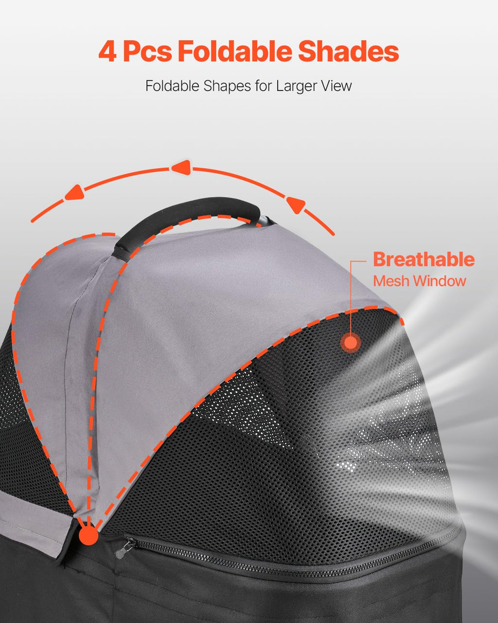 Foldable 4 Wheels Pet Stroller with Detachable Carrier L24536
