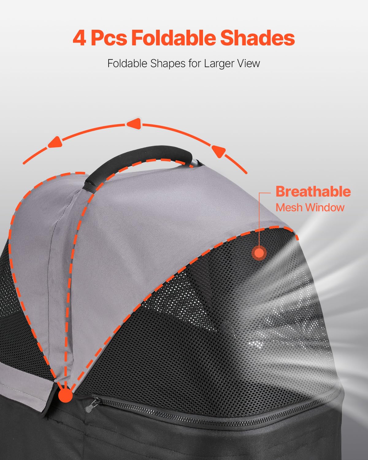 Foldable 4 Wheels Pet Stroller with Detachable Carrier L24536