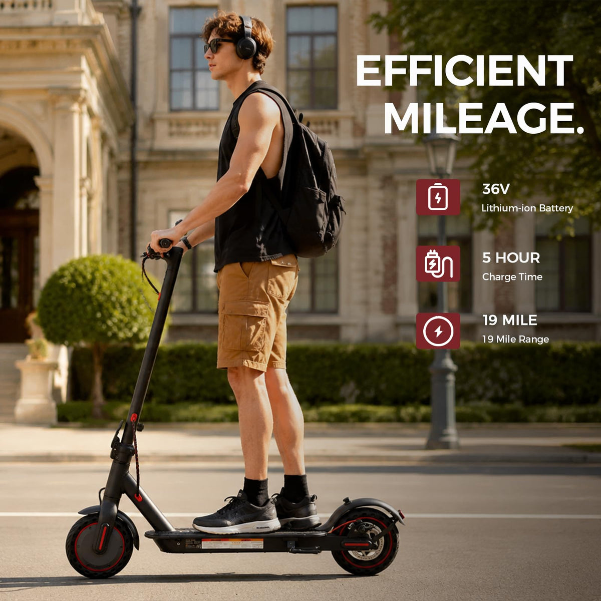Electric Scooter, 350W/500W, 8.5" Tires, 21 Miles Range, Folding E-Scooter H801027