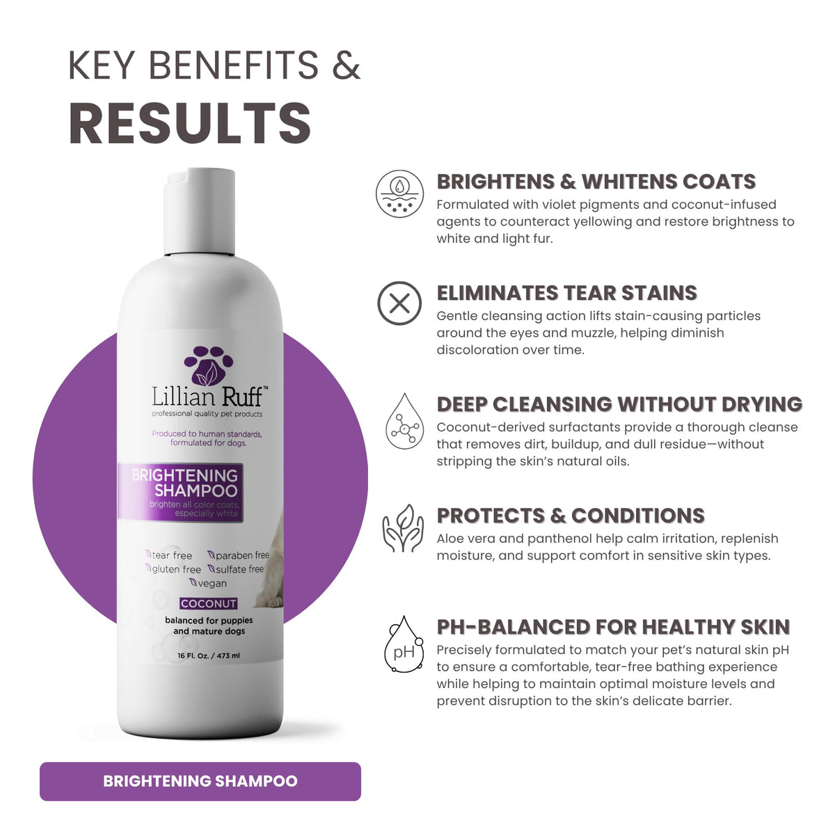 Brightening Dog Shampoo with Aloe & Provitamin B5 16oz Q239