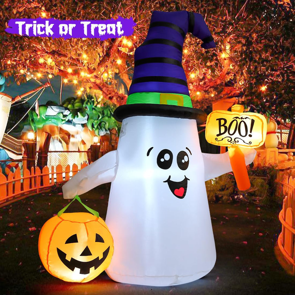 5 FT Halloween Inflatables Ghost with Built-in LEDs L3716