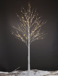 8FT 132 LED Lighted Birch Tree Warm White R1455