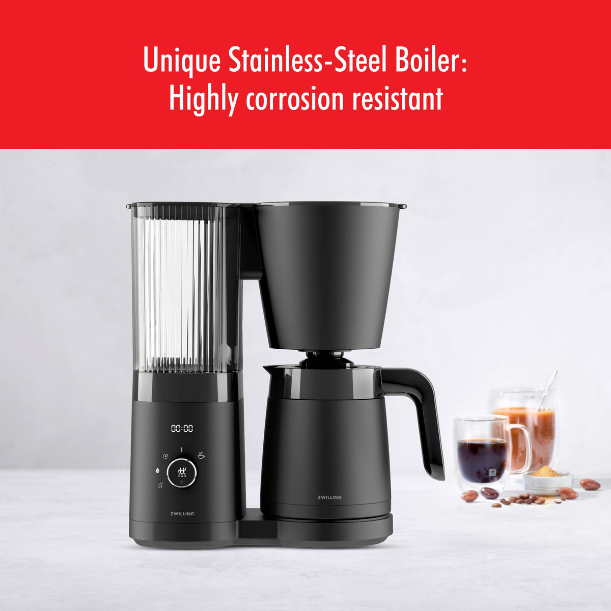 Black 10 Cup Drip Coffee Maker with Thermo Carafe Q7803