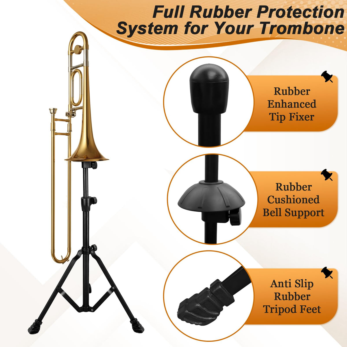 Adjustable Height Retractable Trombone Stand D4387
