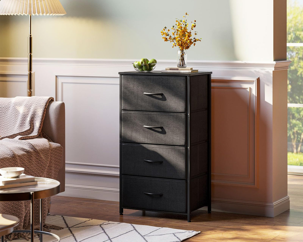 Black 4 Drawer Small Dresser M563
