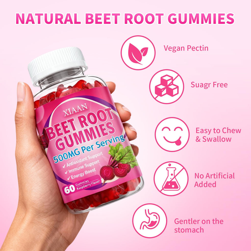Sugar-Free Vegan Beet Root Gummies 60 Count X30581