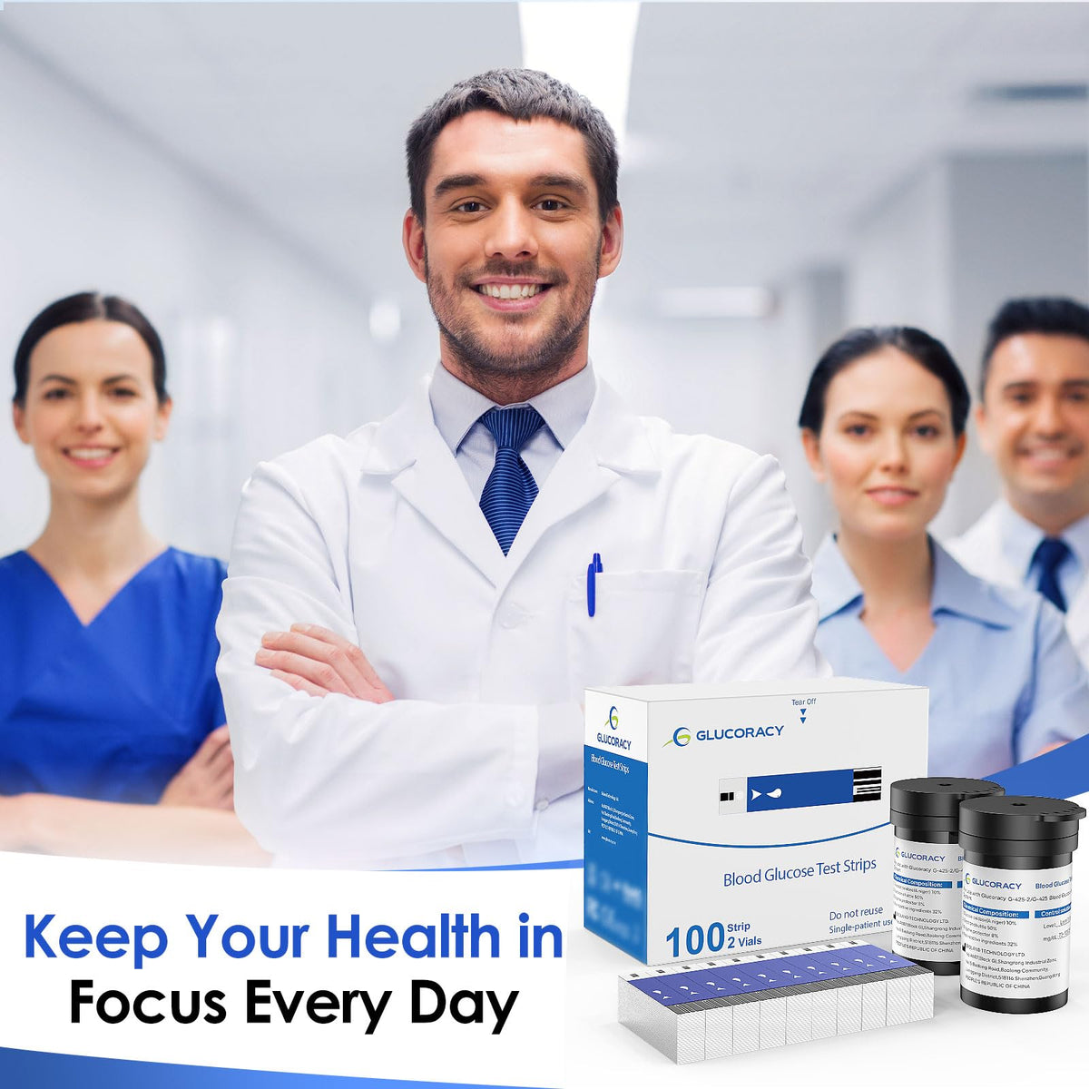 Blood Glucose Test Strips, 100 Strips B462930