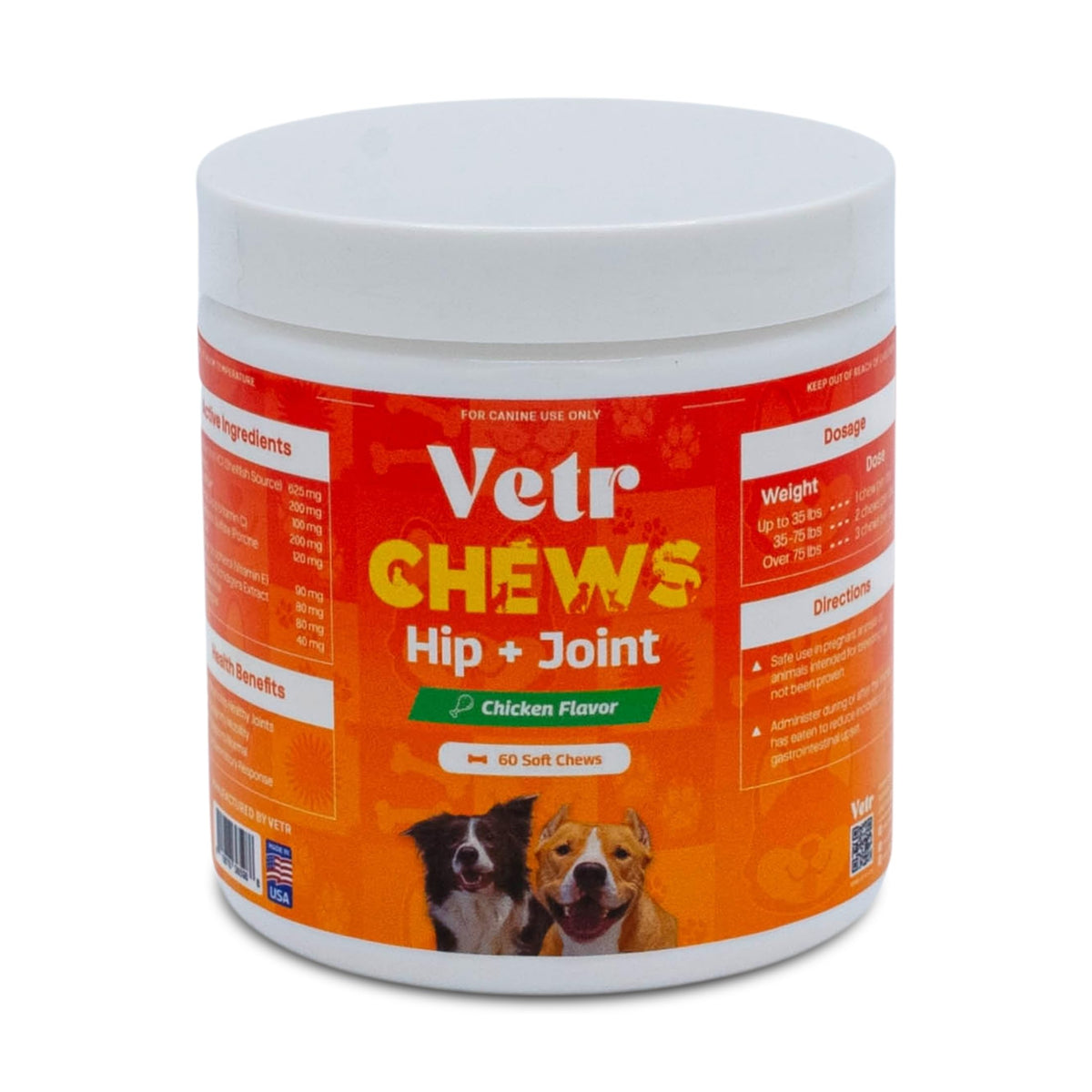 Chicken Flavored Hip and Joint Chews for Dogs, 60 Chewable Tablets D21976