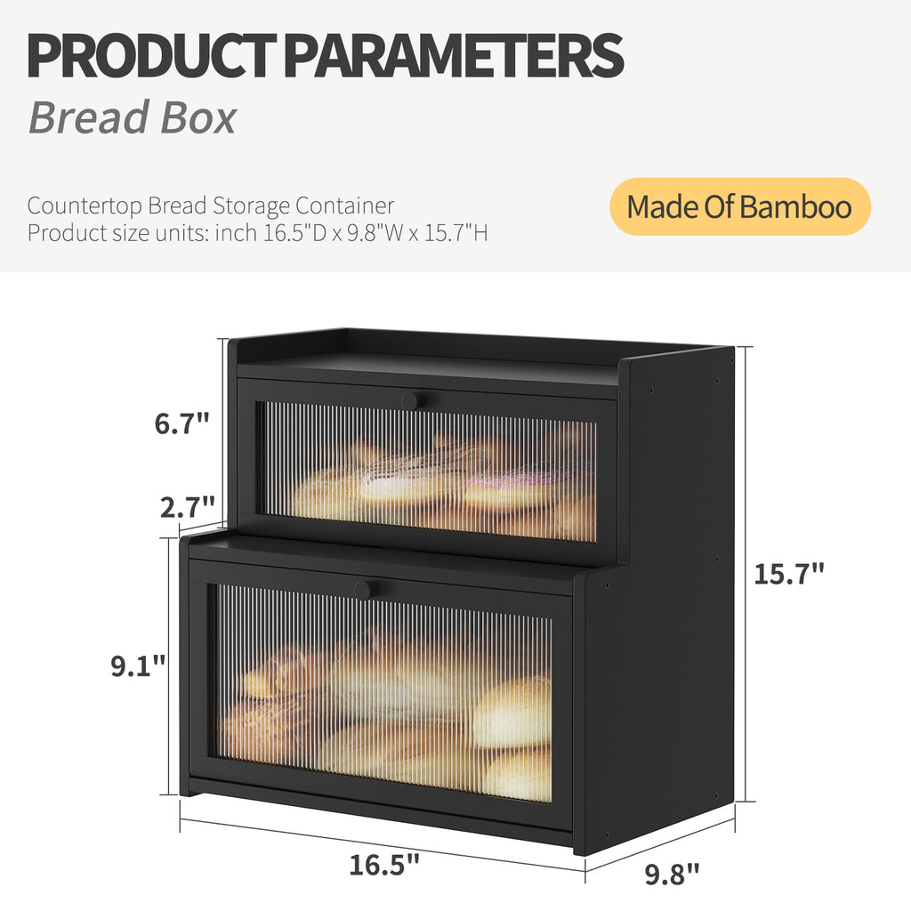 Bamboo Bread Box with Window G72524