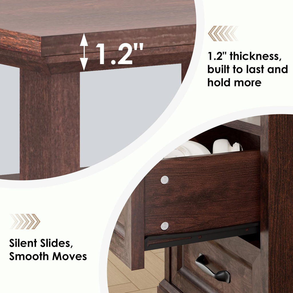 18'' Wood Nightstand with Charging Station K6617