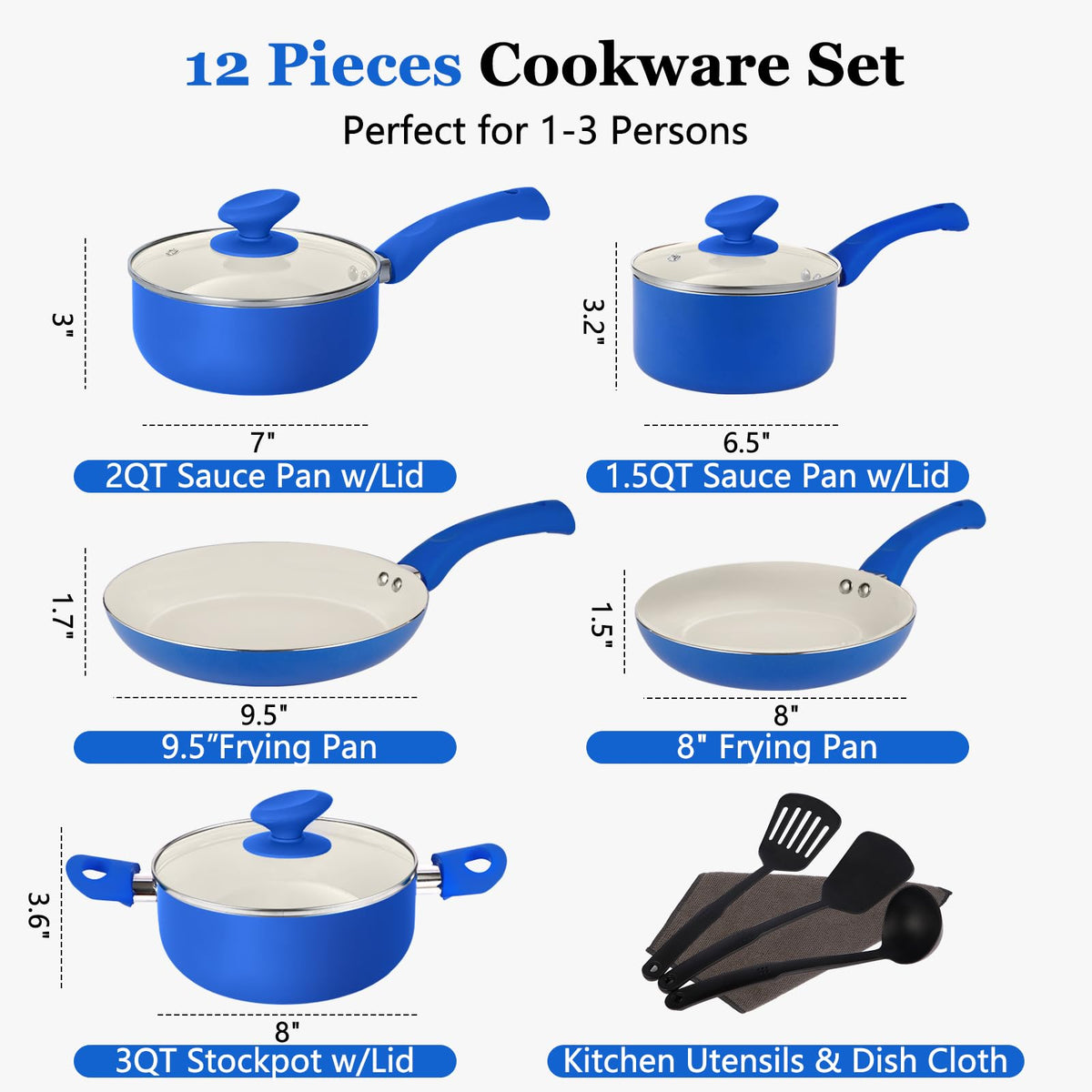 Ceramic Nonstick 12 Piece Cookware Set H59788