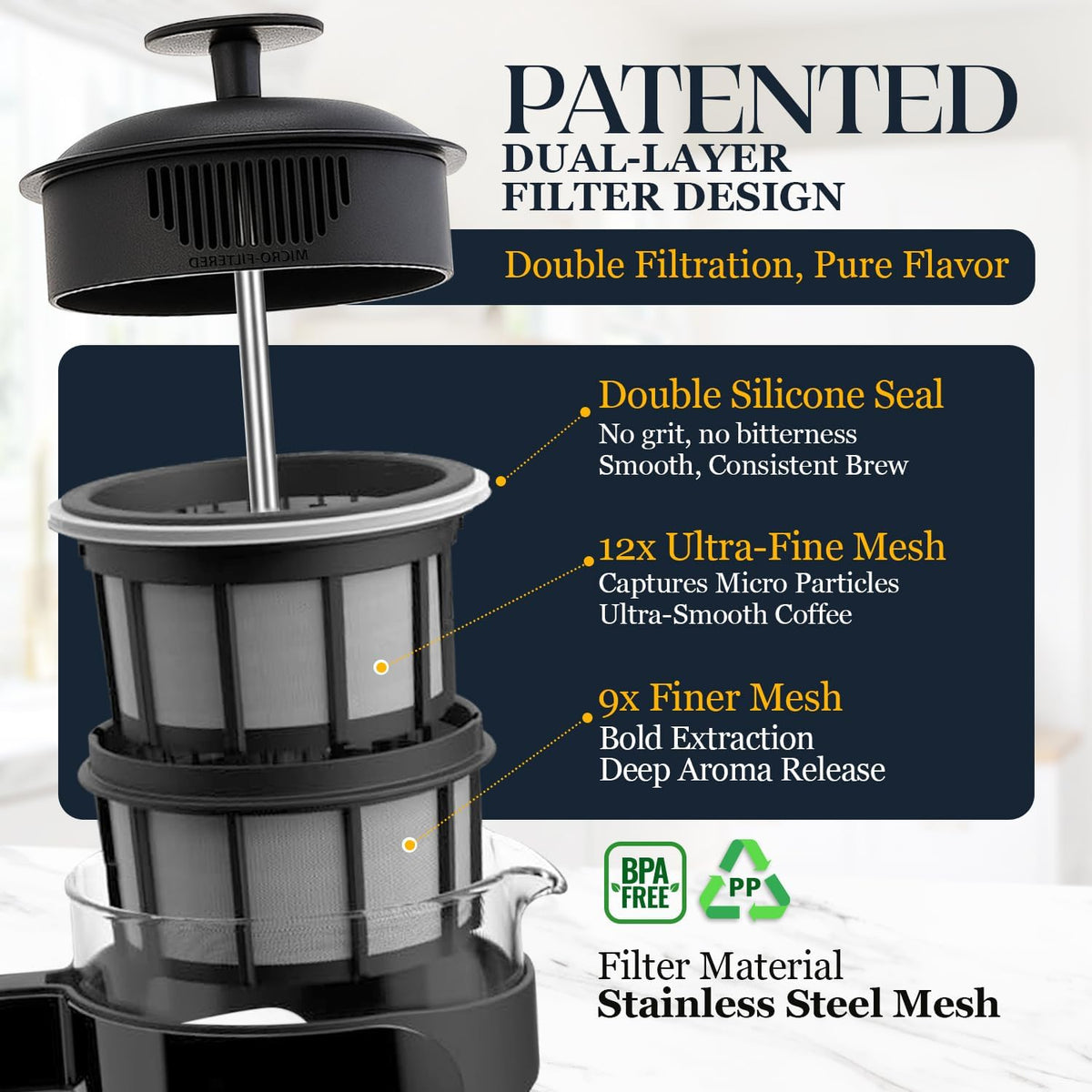 Black 17oz French Press Coffee Maker B77992