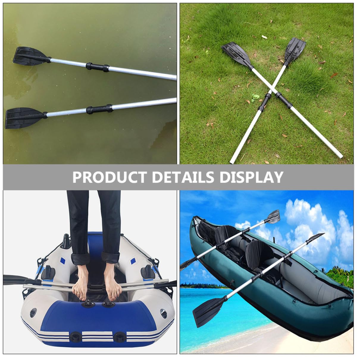 2pcs Portable Telescopic Aluminum Alloy Kayak Paddle T115