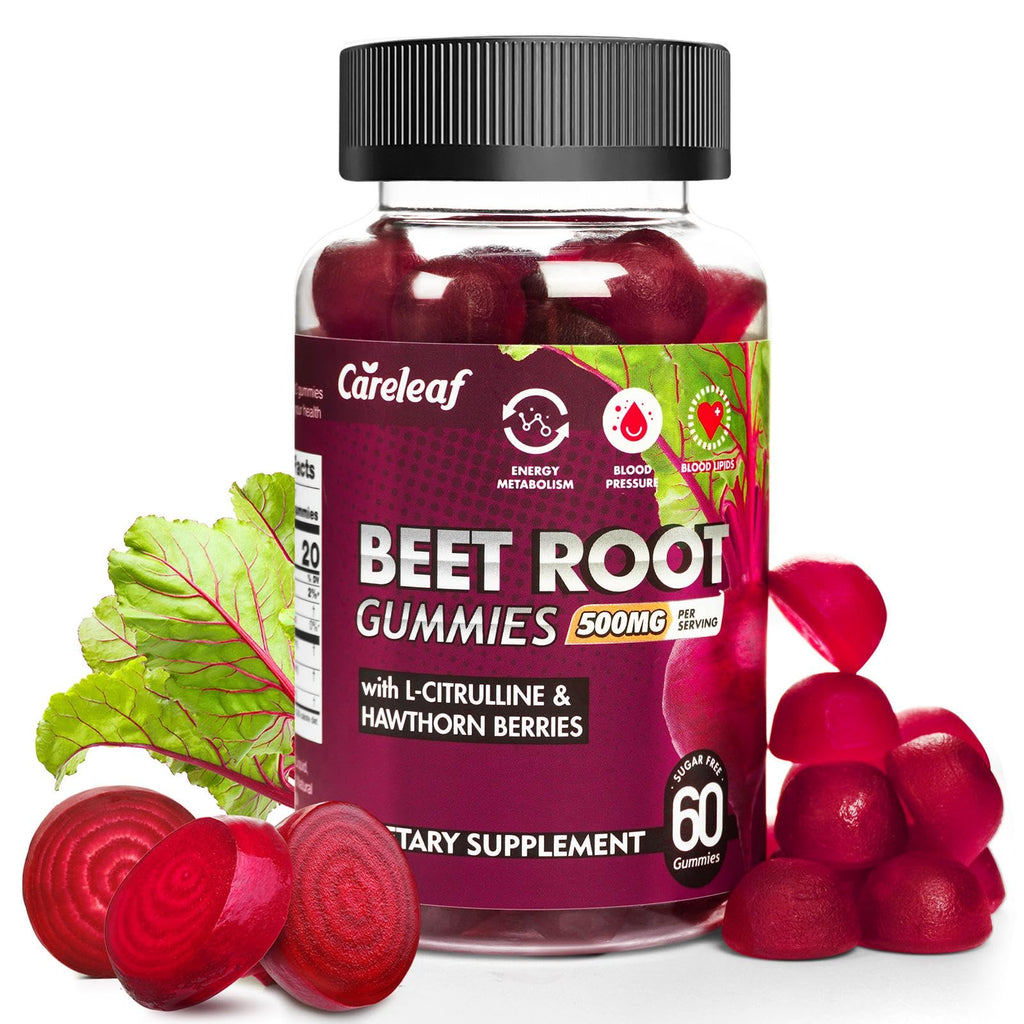 Sugar-Free Vegan Beet Root Gummies with L-Citrulline & Hawthorn Extract, 60 Count B232072