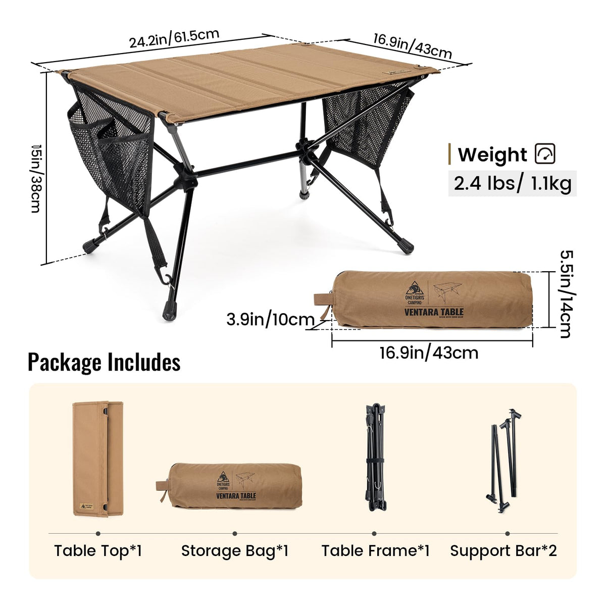 Ultralight Foldable Camping Table 2.4 lbs C511