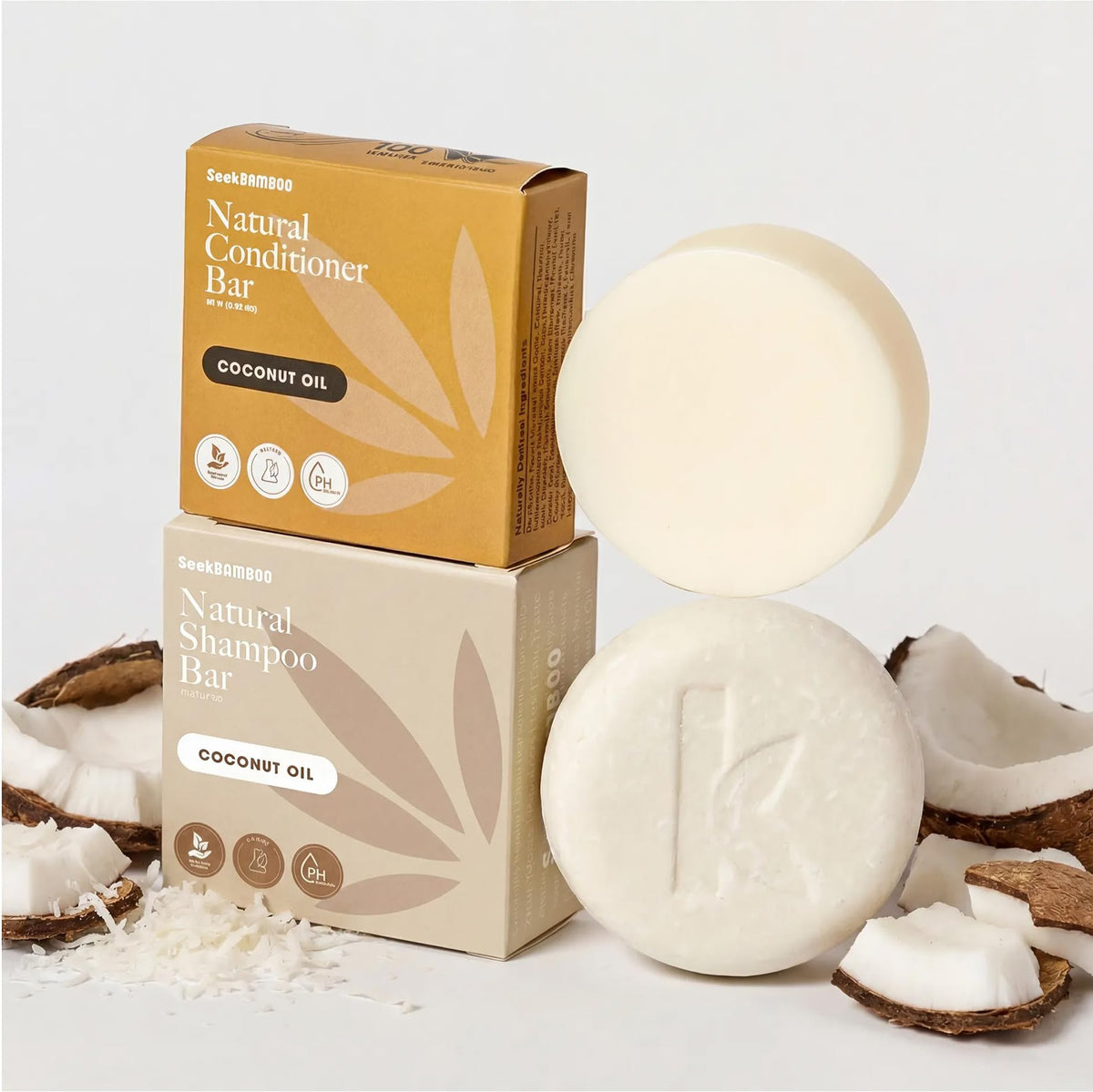 Bamboo Coconut Shampoo and Conditioner Bar Set X9648