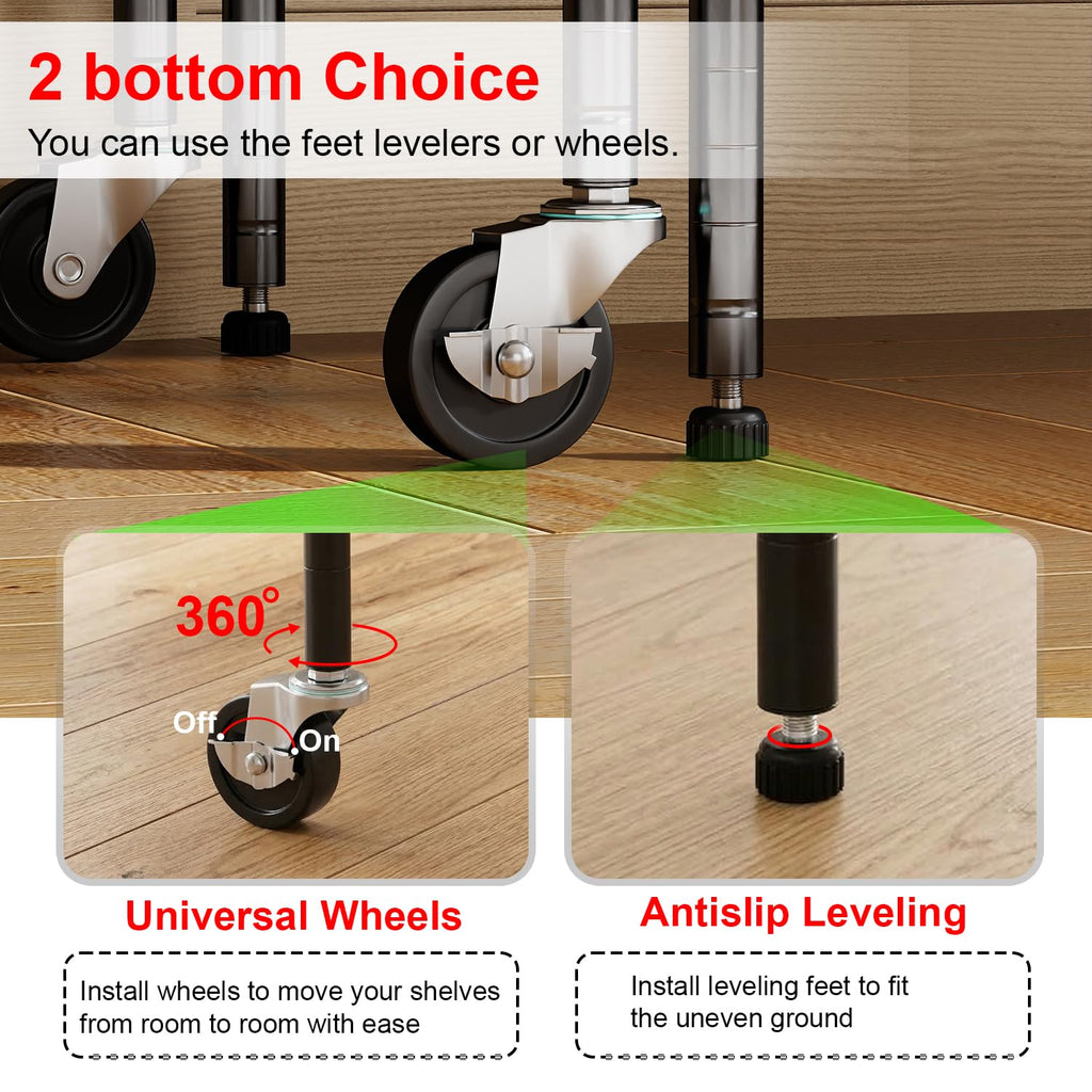 6-Tier Wire Shelf with Wheels U99433