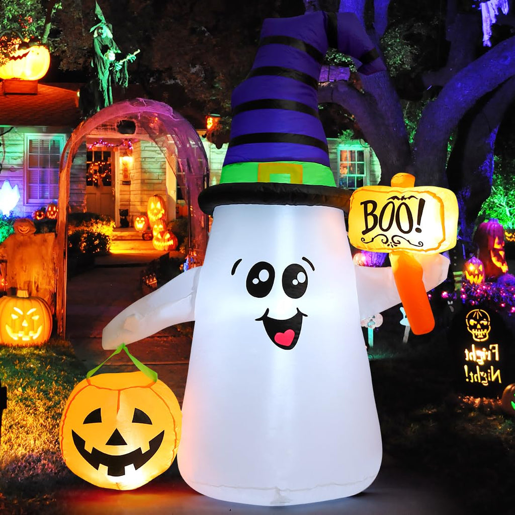 5 FT Halloween Inflatables Ghost with Built-in LEDs L3716