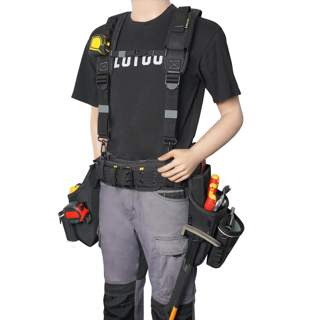 Carpenters Tool Belt with Suspenders 27 Pockets H109746