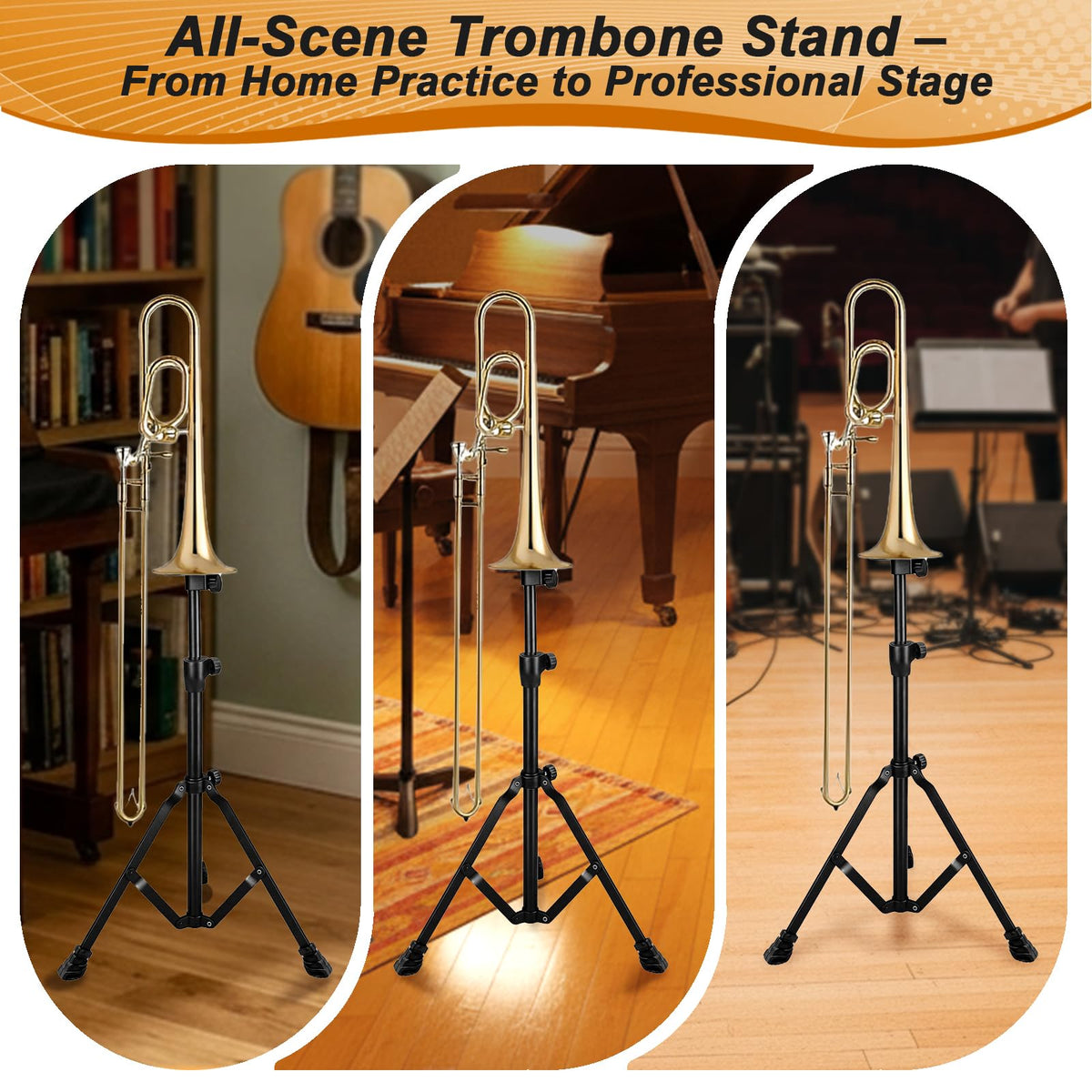 Adjustable Height Retractable Trombone Stand D4387