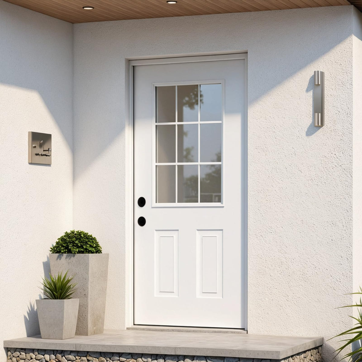36 x 80 Fiberglass Entry Door with Vinyl Frame Low-E Glass Right Hand Inswing A845913