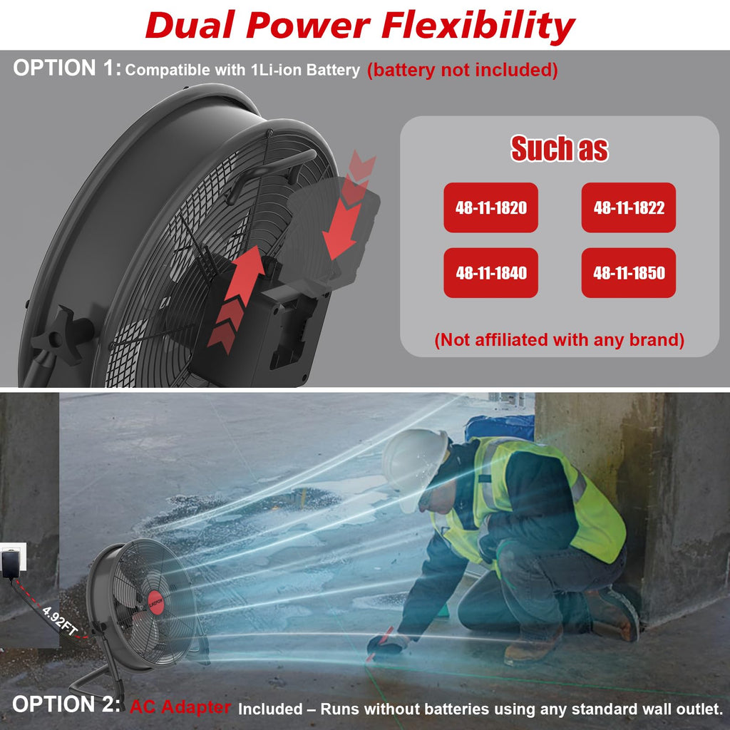 16" Battery Powered Cordless Floor Fan B97064