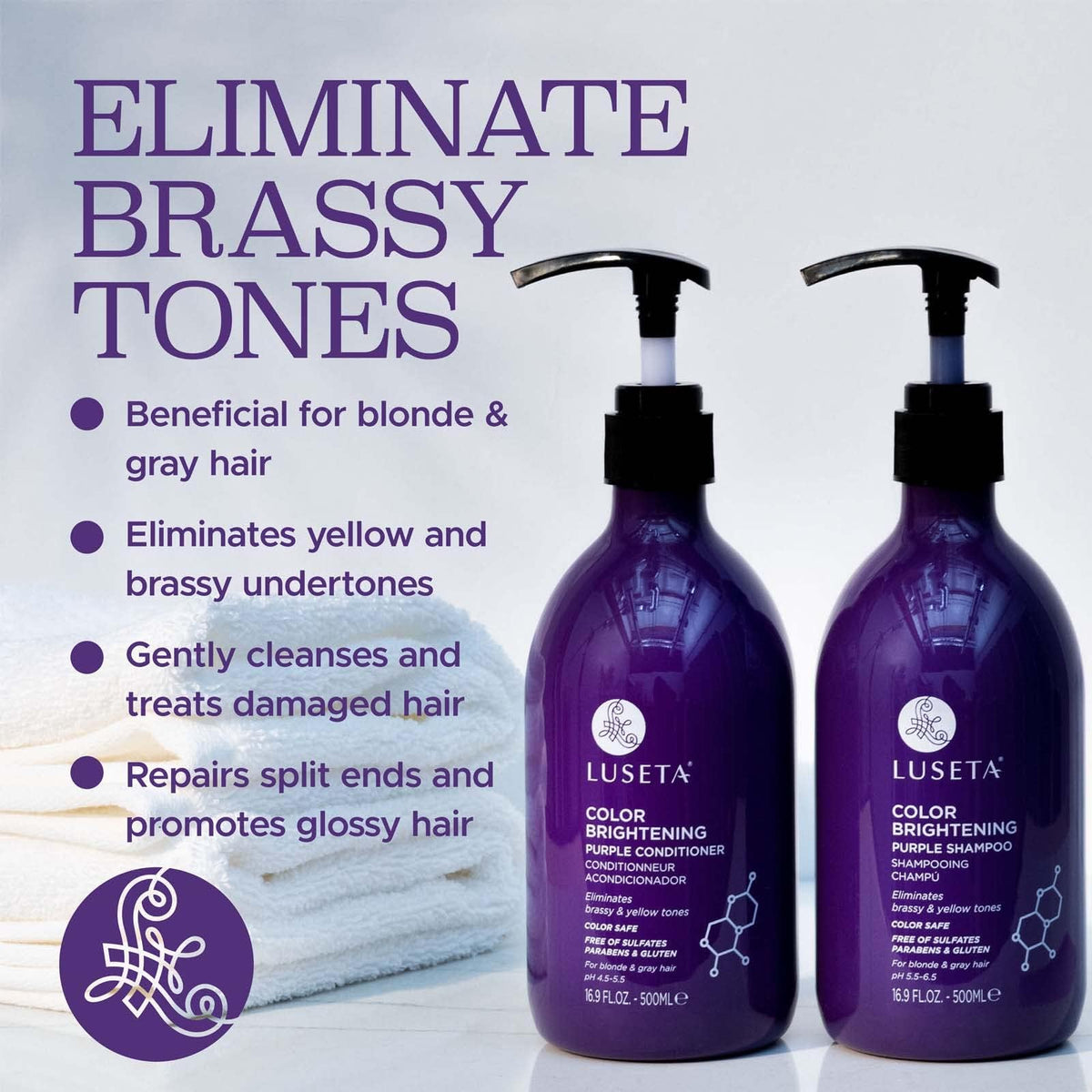 Purple Shampoo and Conditioner Set 16.9oz*2 M385126