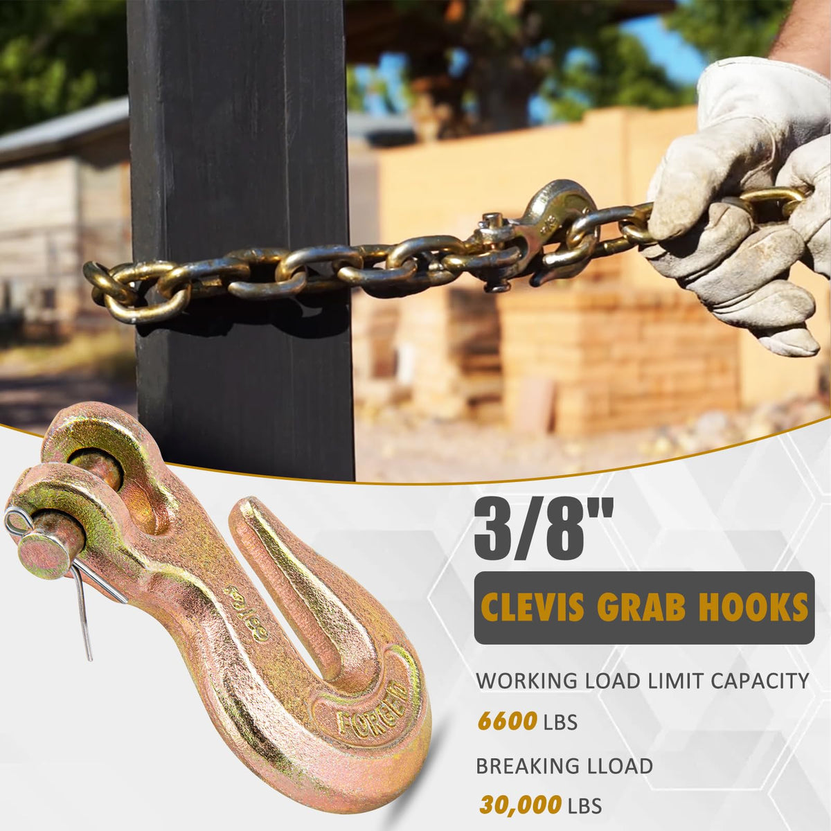 3/8 Chain Hook Heavy Duty 4 Pack B16203