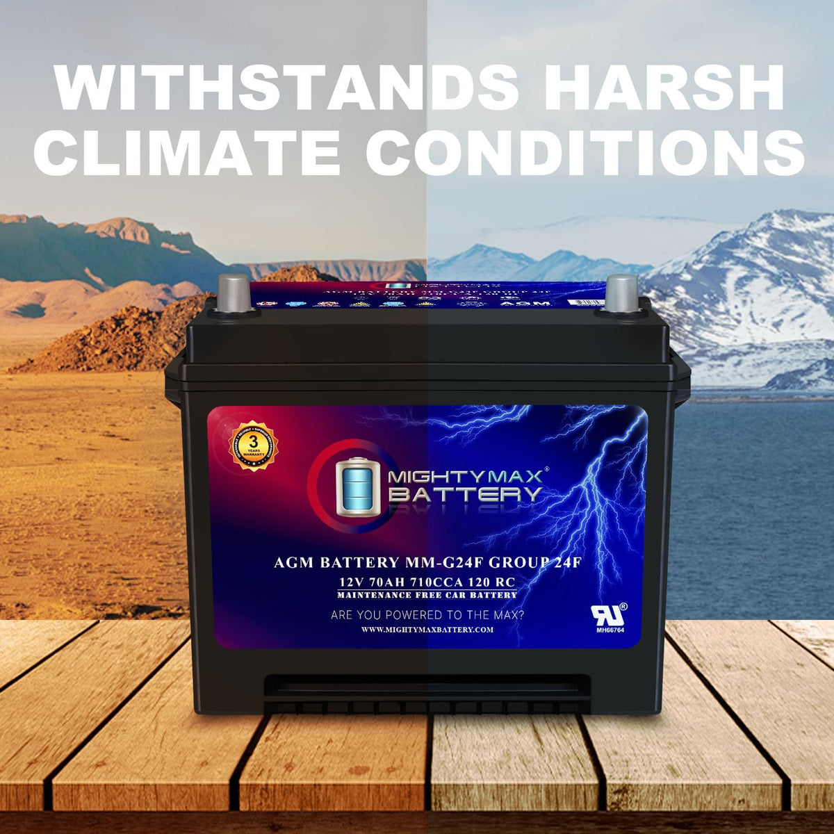 12V 70Ah AGM Replacement Battery Y896