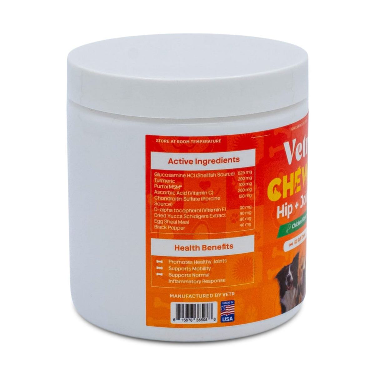 Chicken Flavored Hip and Joint Chews for Dogs, 60 Chewable Tablets D21976