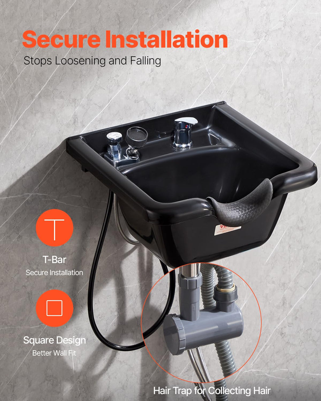Black ABS Plastic Shampoo Basin M598372