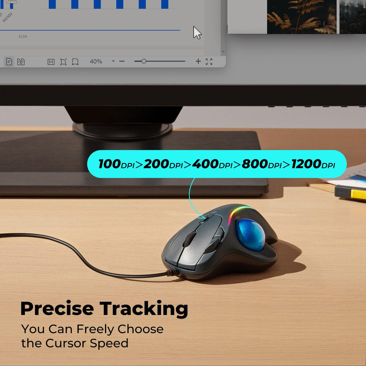 Ergonomic Trackball Mouse C733179