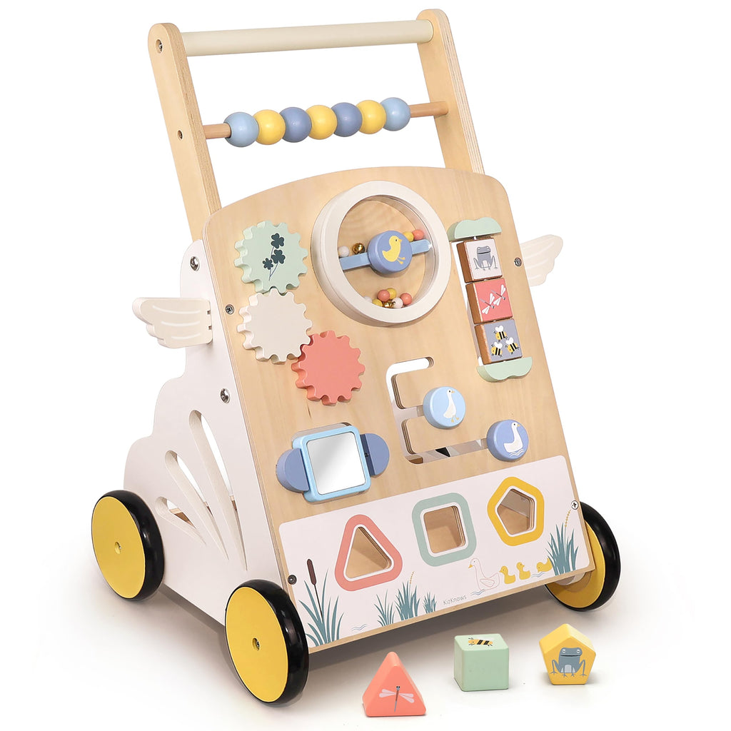 Wooden Baby Walker, Speed Adjustable Push Walker N45715