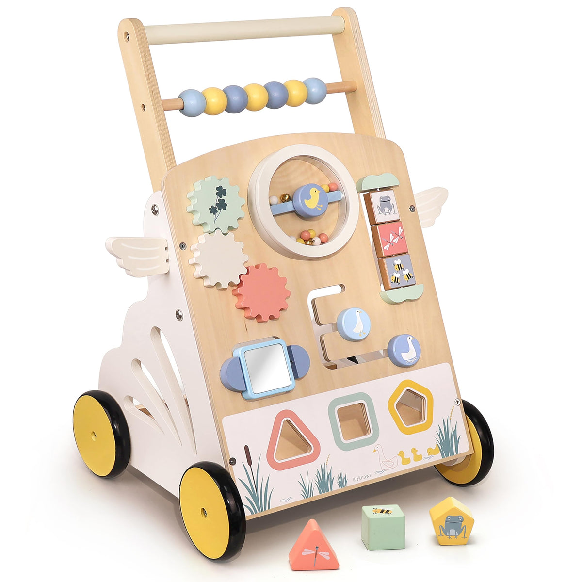 Wooden Baby Walker, Speed Adjustable Push Walker N45715