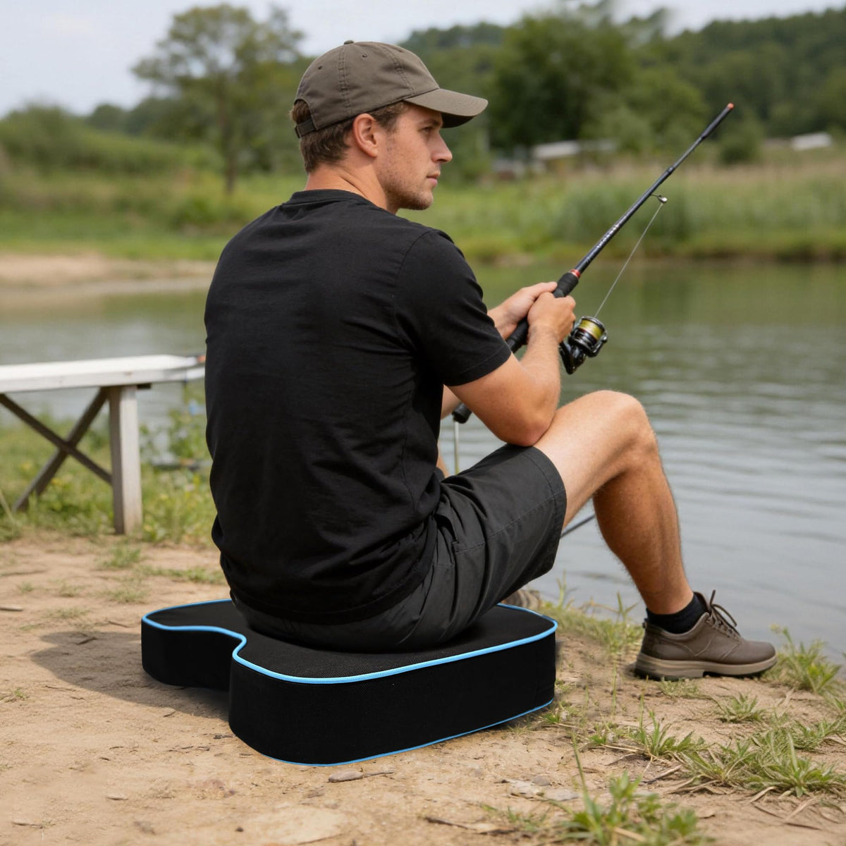 2 Pack Black Stadium Seat Cushion E216