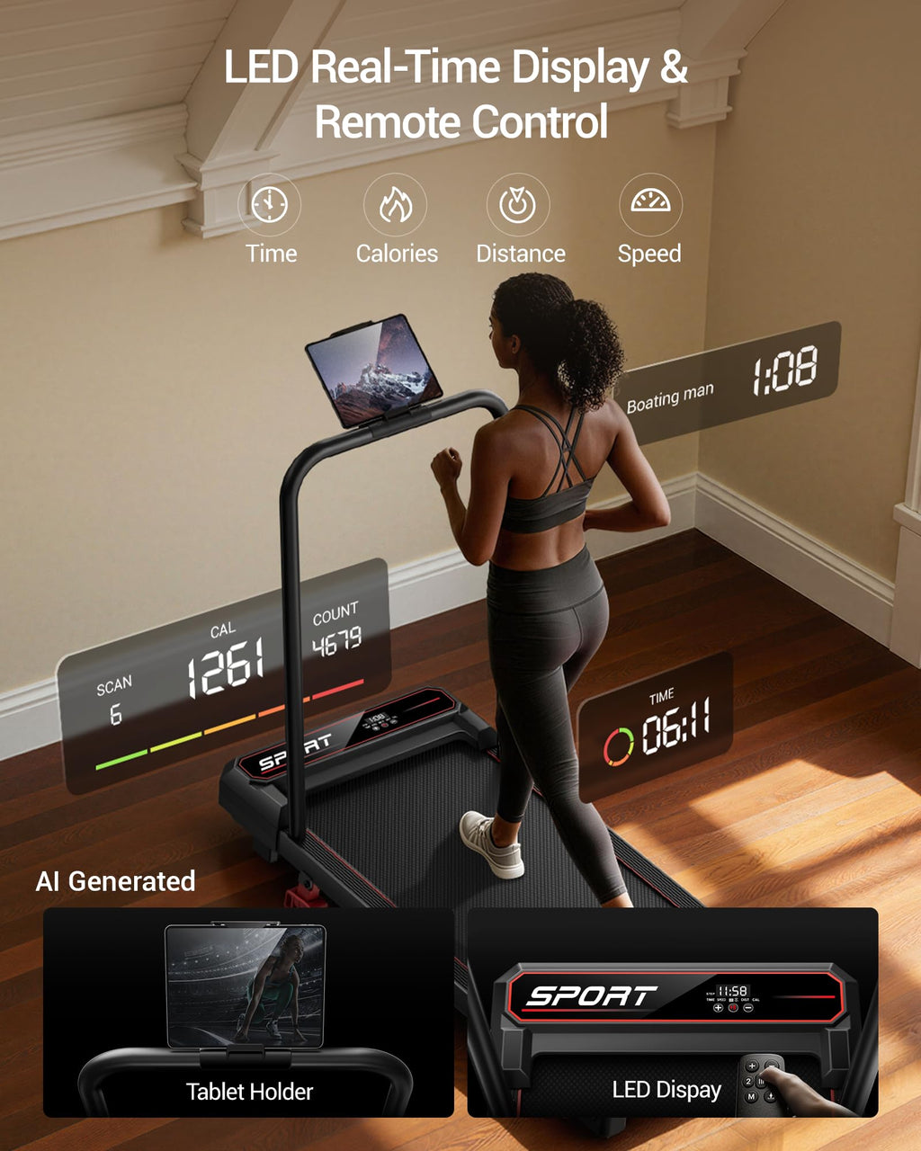 Walking Pad with Vibration Plate S768