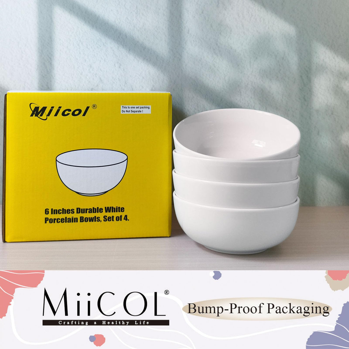 White Ceramic Soup Bowls Set of 4 J3012