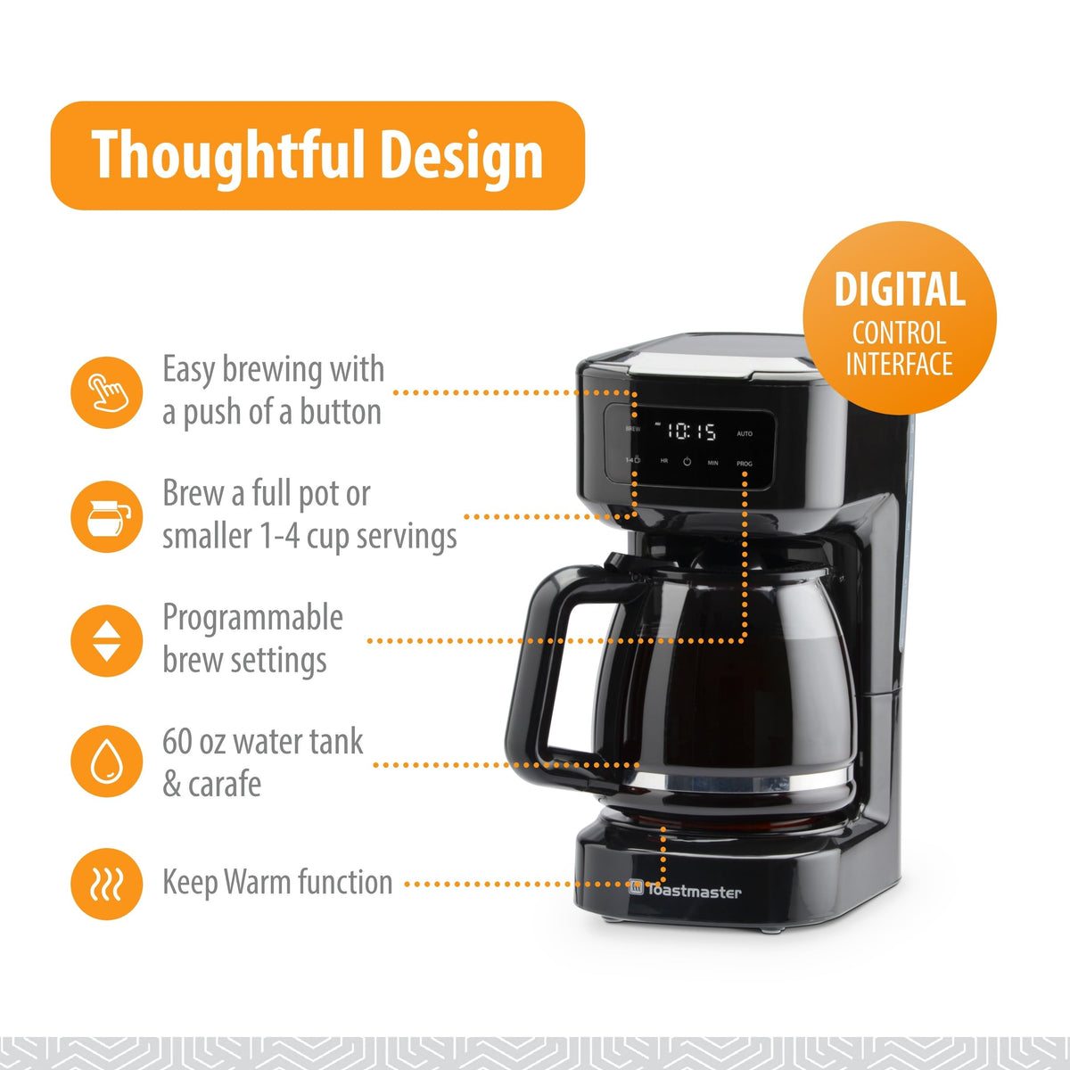 12-Cup Touchscreen Digital Drip Coffee Maker G909842