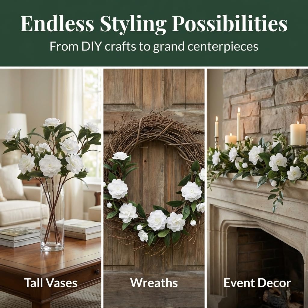 White 2 Pack 28in Faux Flowers D1226